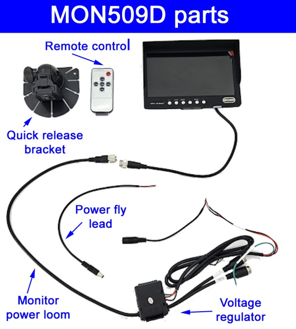 7 inch colour dash monitor and CCD bullet reversing camera